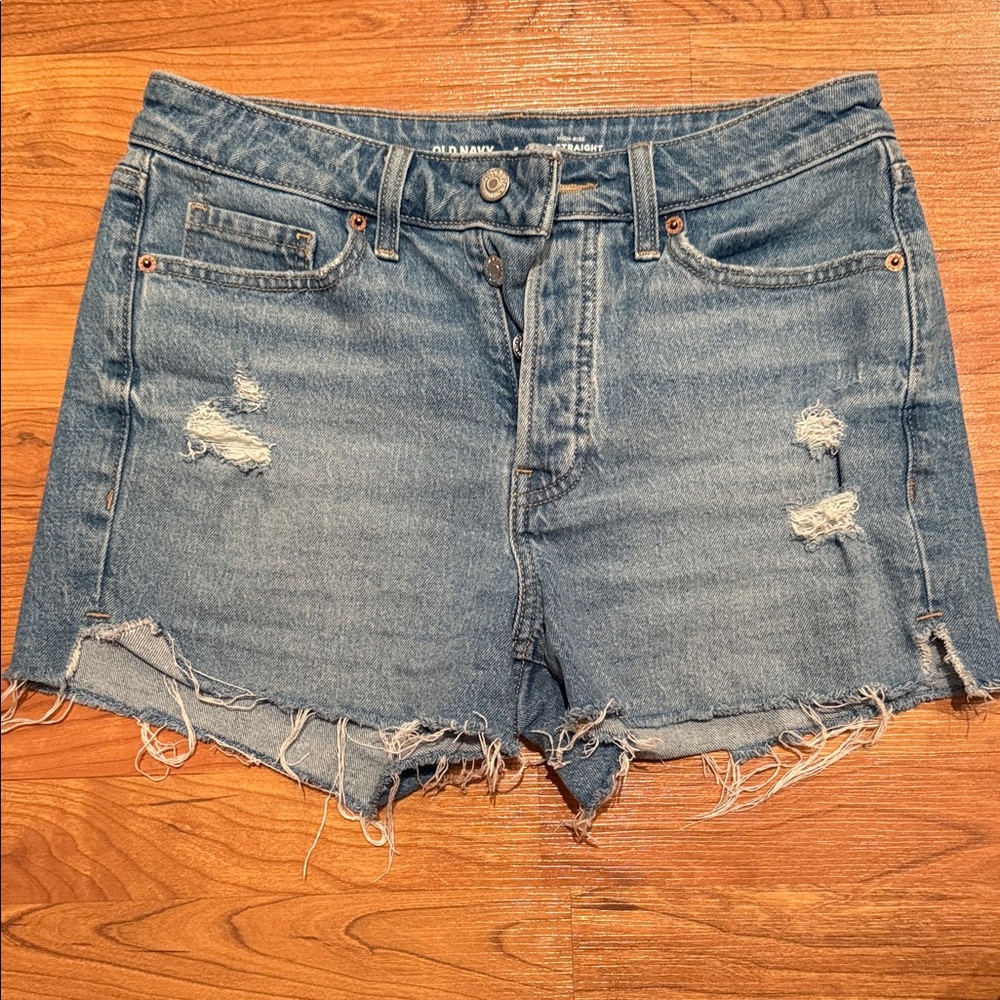 Old Navy Light Blue Frayed Jean Shorts